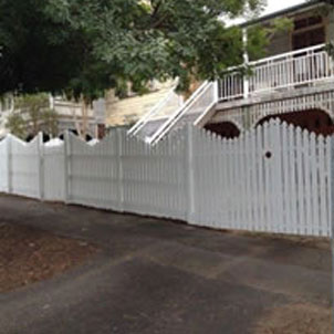 White timber fence